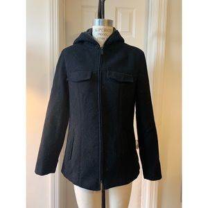 Express heavyweight wool jacket with hood